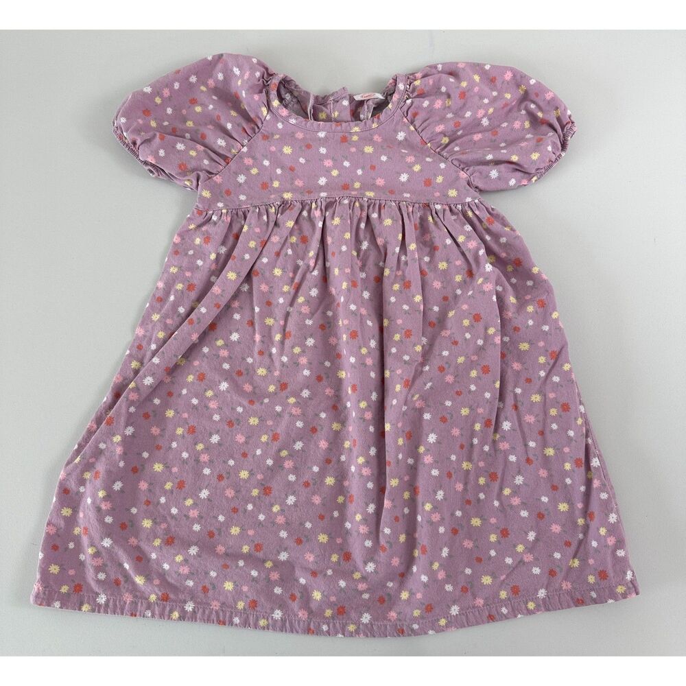Wonder Nation Toddler Girls Purple Floral Short Sleeve Dress Size 5T